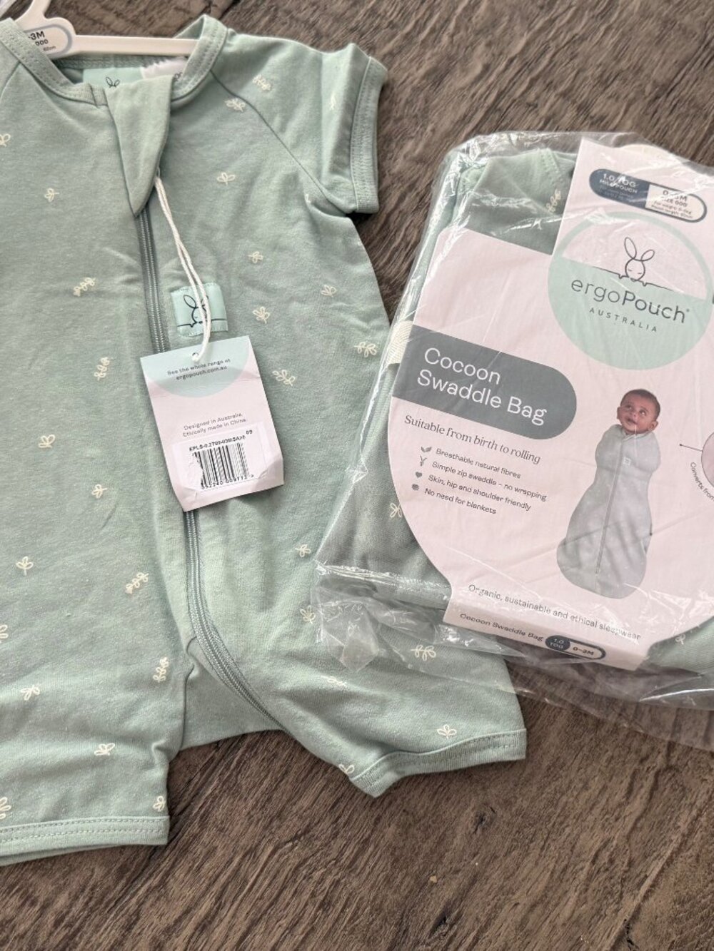 organic cotton short sleeve pajama and swaddle bundle